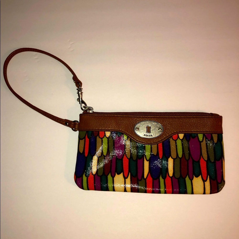 Fossil Multi-Color “Key-Per” Wristlet Clutch Wall… - image 1